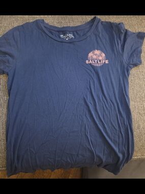 Salt Life Women's Navy Blue Graphic Tee - Palm Logo